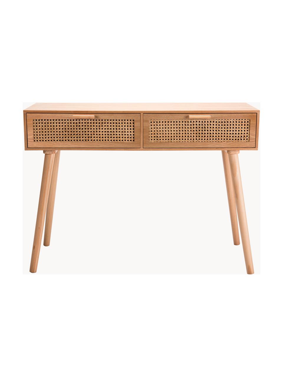 Console avec cannage Romeo, Brun clair, larg. 110 x haut. 82 cm