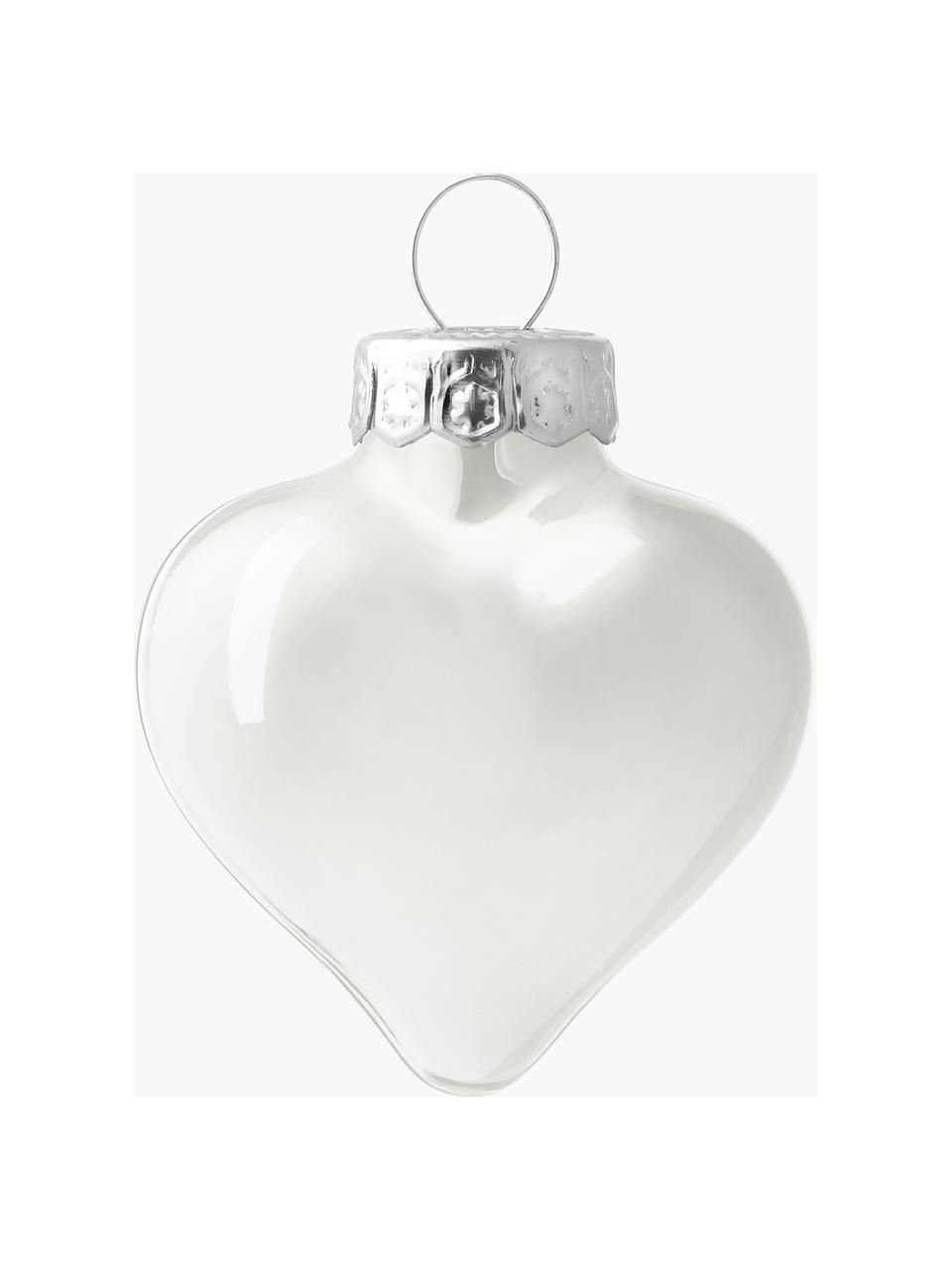 Palline di Natale Evergreen 12 pz, Bianco, Larg. 5 x Alt. 4 cm