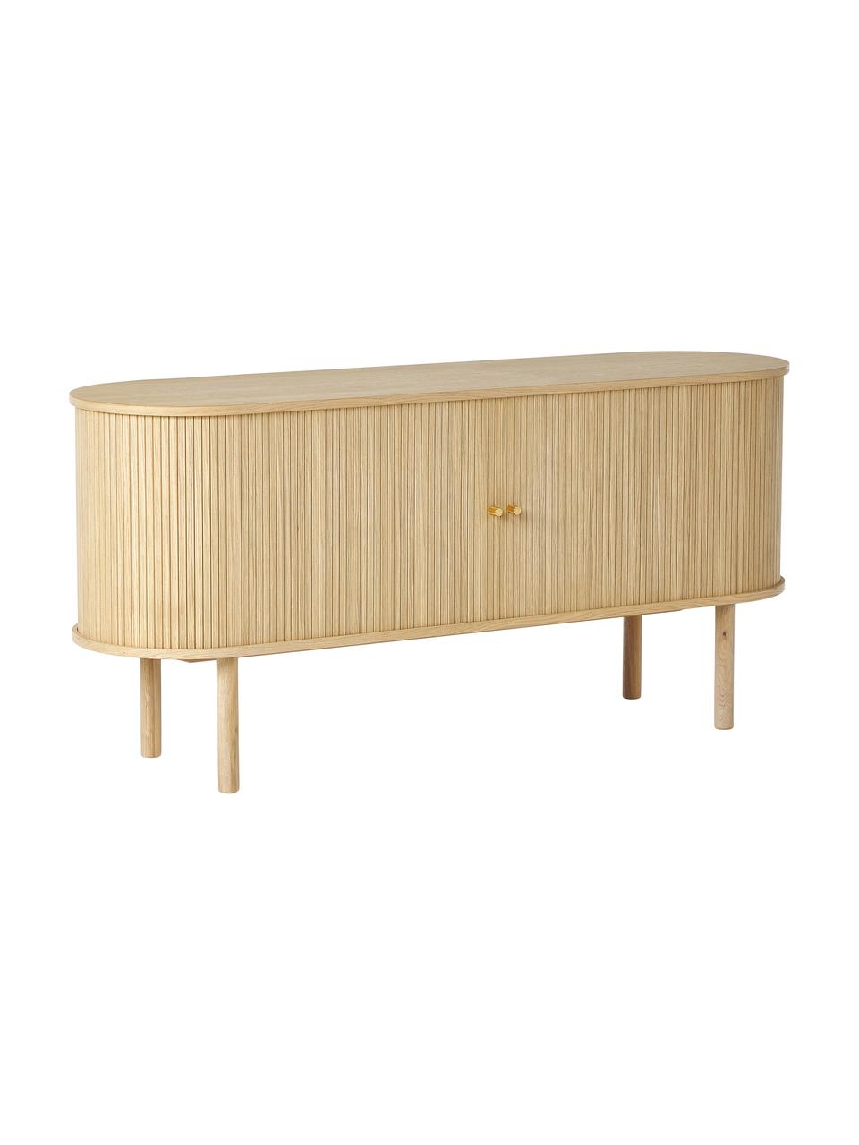 Enfilade façade cannelée Calary, Bois clair, larg. 160 x haut. 75 cm