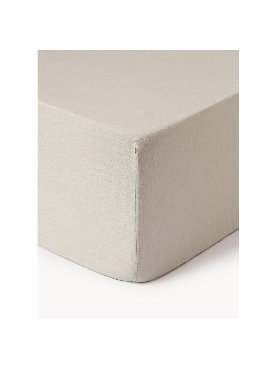 Lenzuolo con angoli boxspring in lino lavato Airy, 100% lino, certificato lino europeo
Densità di fili 110 TC, qualità Standard

Il lino è una fibra naturale caratterizzata da traspirabilità, resistenza e morbidezza. Il lino è un materiale rinfrescante e assorbente che assorbe e rilascia rapidamente l'umidità, rendendolo ideale per le temperature calde.

Il materiale utilizzato in questo prodotto è testato per le sostanze nocive e certificato secondo lo STANDARD 100 by OEKO-TEX®, 137, CITEVE., Beige chiaro, Larg. 90 x Lung. 200 cm, Alt. 35 cm