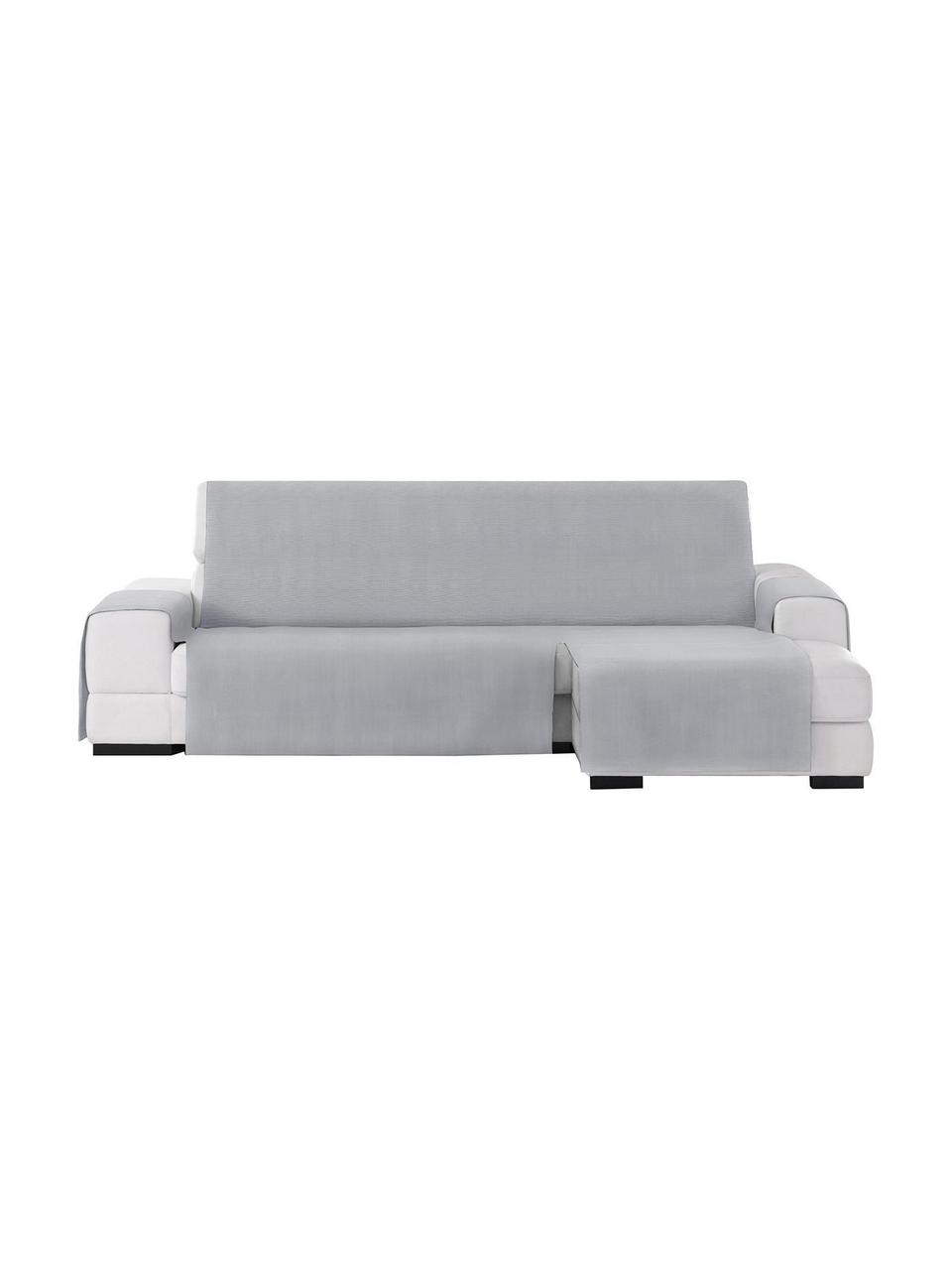 Copertura divano angolare Levante, 65% cotone, 35% poliestere, Grigio, Larg. 150 x Lung. 290 cm, chaise-longue a destra