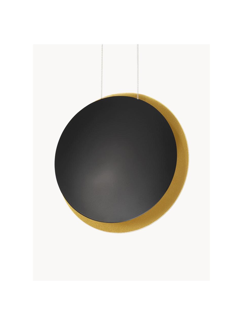 Petite suspension LED Shell, Aluminium, enduit, Noir, doré, Ø 20 cm