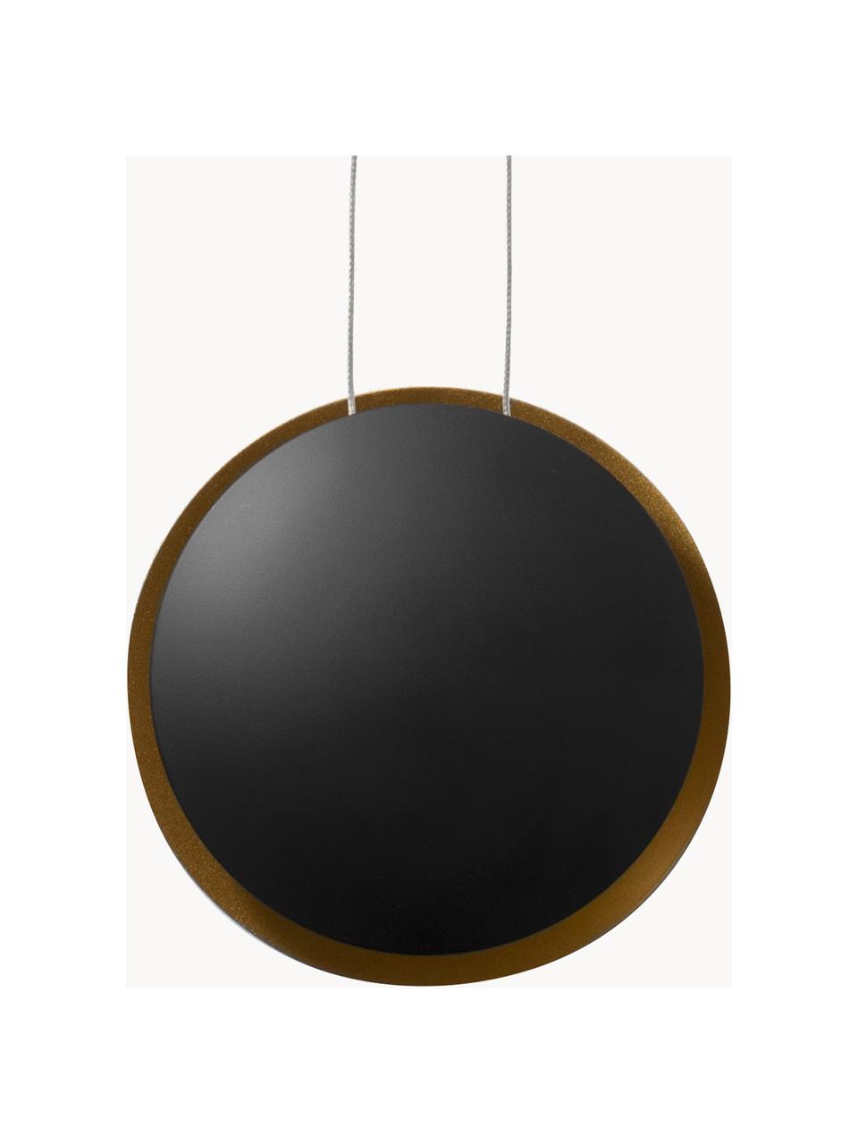 Petite suspension LED Shell, Aluminium, enduit, Noir, doré, Ø 20 cm