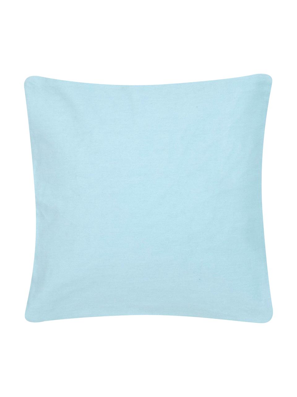 Housse de coussin 40x40 Reef, 100 % coton, Bleu ciel, blanc, larg. 40 x long. 40 cm