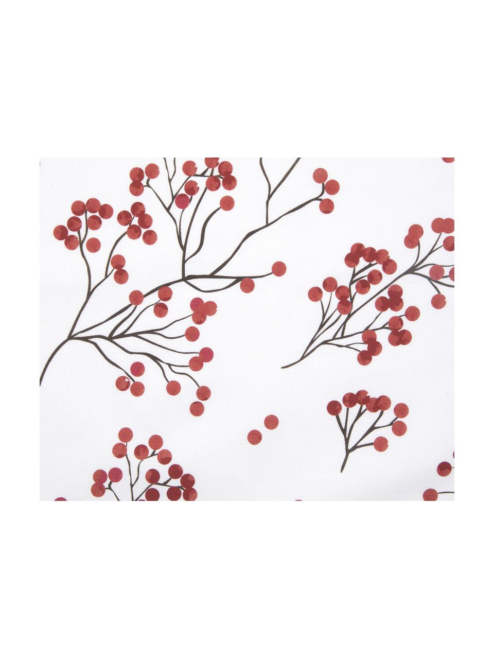 Kissenhülle Berry mit Winterzweigen, Baumwolle, Weiß, Rot, Schwarz, B 40 x L 40 cm