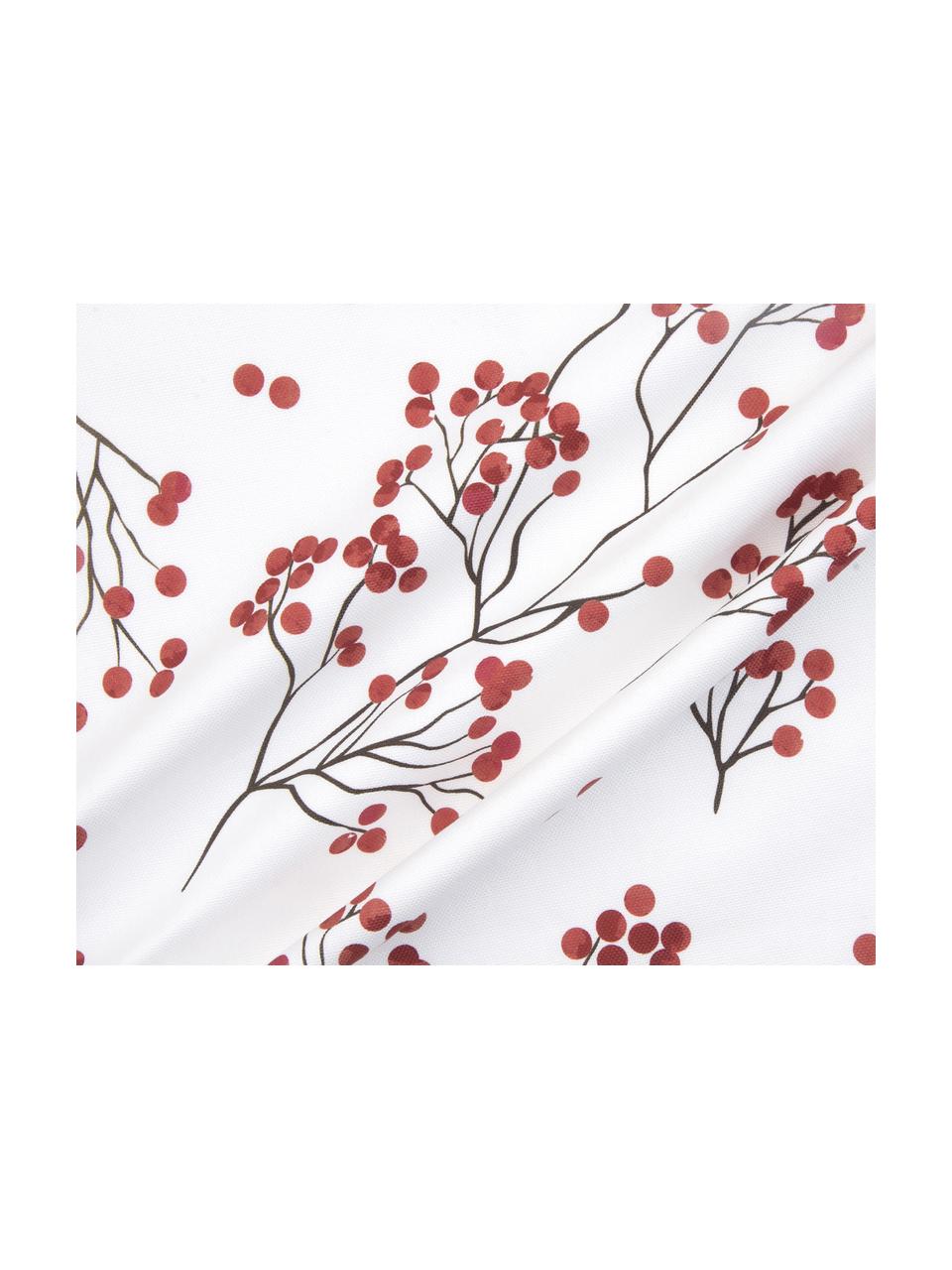 Kissenhülle Berry mit Winterzweigen, Baumwolle, Weiß, Rot, Schwarz, B 40 x L 40 cm