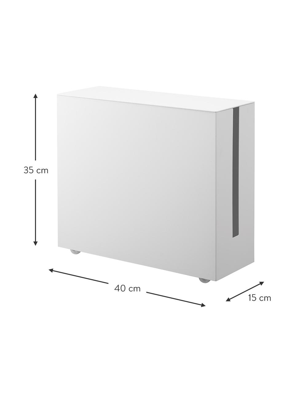 Boîtier range-câble Tower, Métal, revêtement par poudre, Blanc, larg. 15 x haut. 35 cm