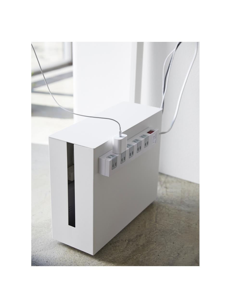 Kabel-Box Tower, Metall, pulverbeschichtet, Weiß, B 15 x H 35 cm