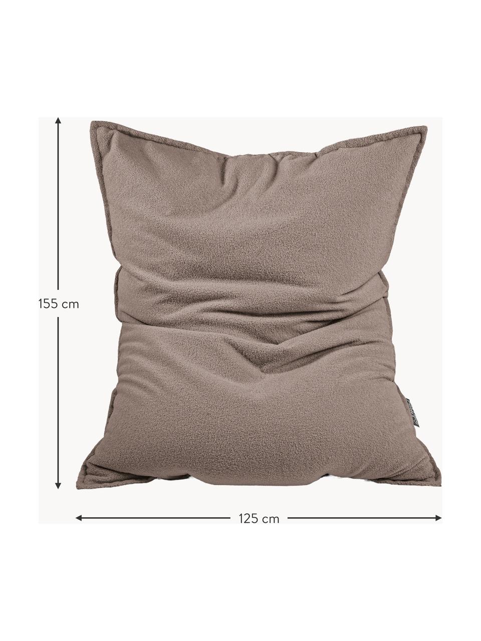 Bouclé-Sitzsack Woolly, Bezug: Bouclé (100 % Polyester) , Taupe, B 125 x L 155 cm