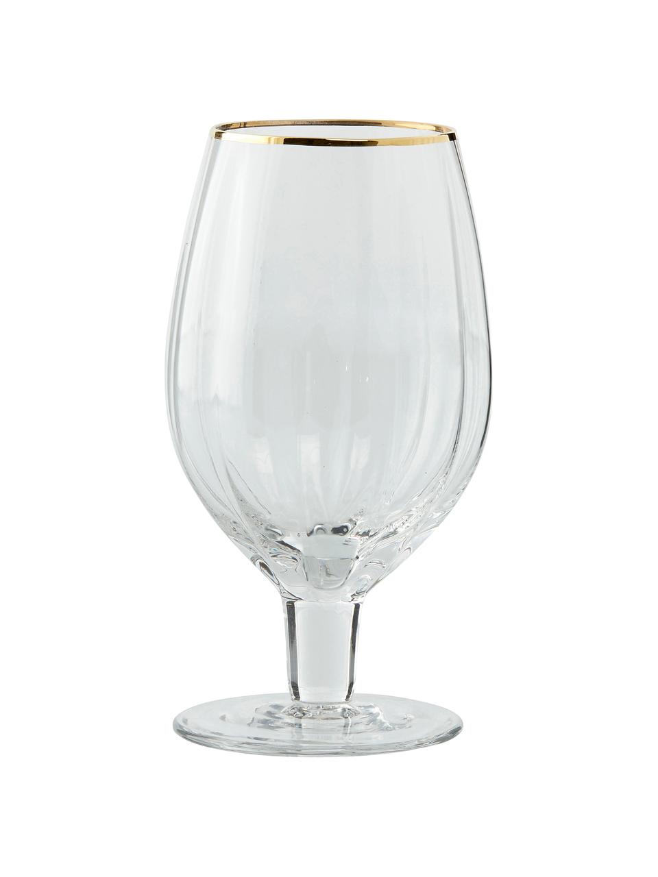 Szklanka do piwa Claudine, 4 szt., Szkło, Transparentny, odcienie złotego, Ø 10 x W 18 cm, 580 ml