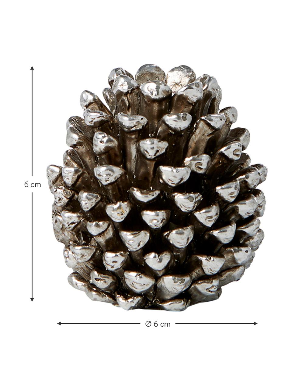 Handgemaakte kandelaar Cone, Polyresin, Zilverkleurig, Ø 6 x H 6 cm
