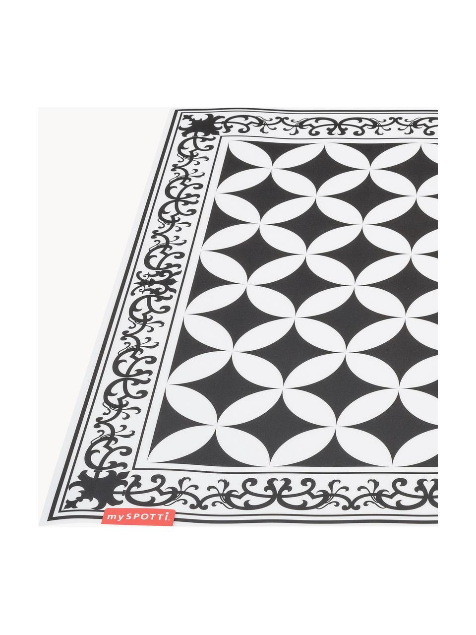 Alfombra vinílica Chadi, antideslizante, Vinilo reciclable, Negro, blanco, An 65 x L 255 cm