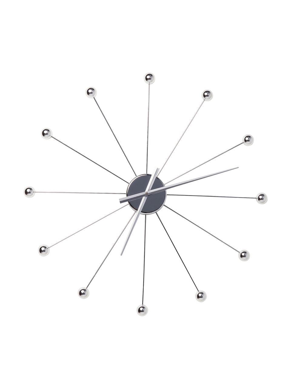 Zegar ścienny Umbrella Balls, Odcienie srebrnego, Ø 60 x G 6 cm