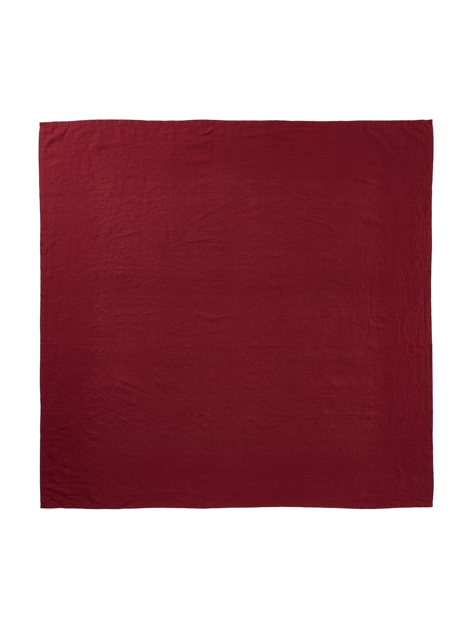 Leinen-Tischdecke Pembroke, 100 % Leinen, Rot, Für 4 - 6 Personen (B 140 x L 140 cm)