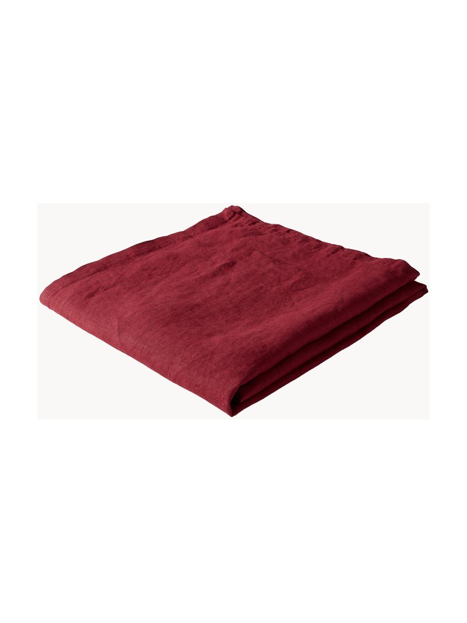 Mantel de lino Pembroke, 100% lino, Rojo, De 4 a 6 comensales (An 140 x L 140 cm)