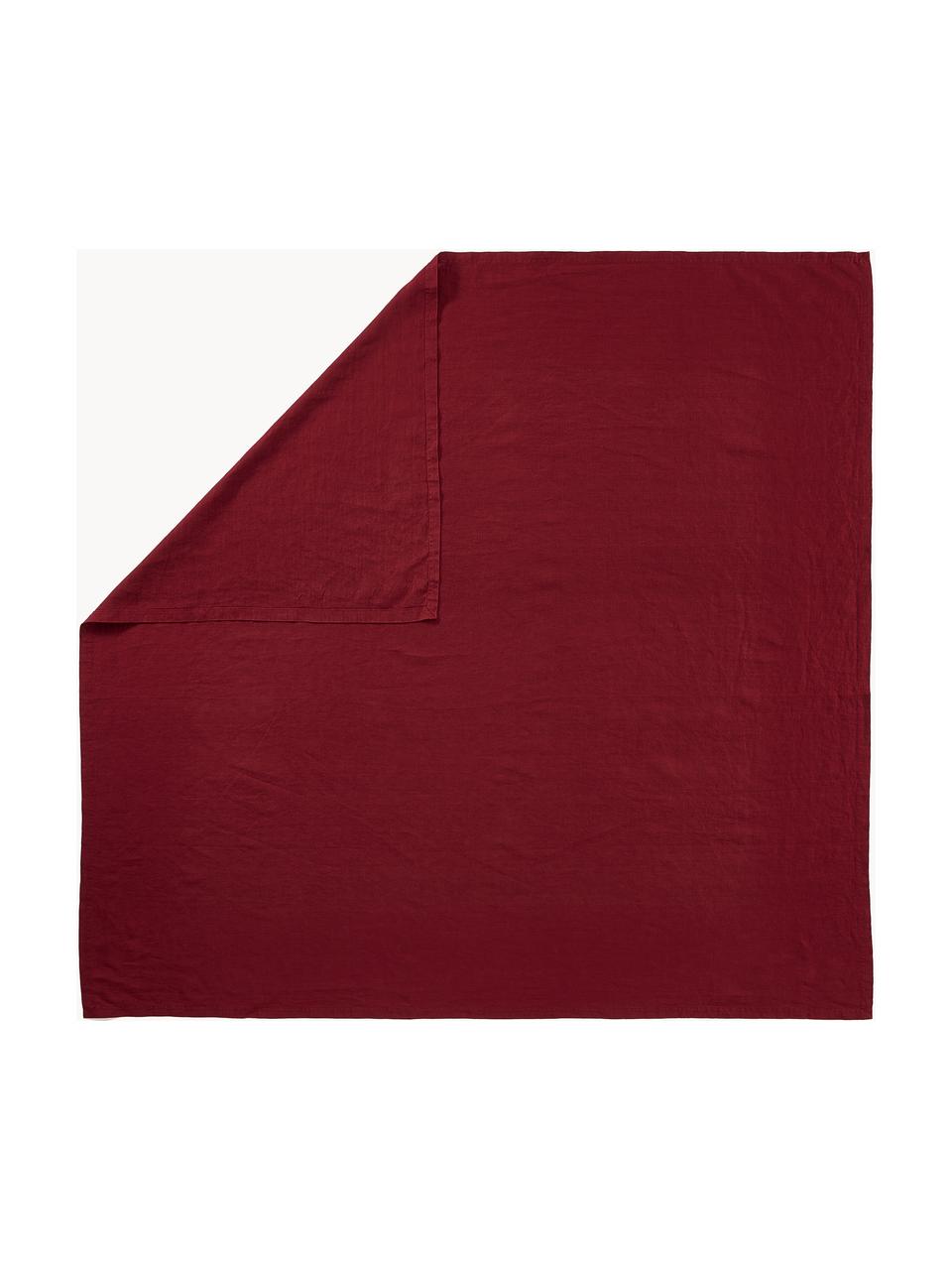 Nappe pur lin Pembroke, 100 % pur lin, Rouge, Pour 4 à 6 pers. (larg. 140 x long. 140 cm)