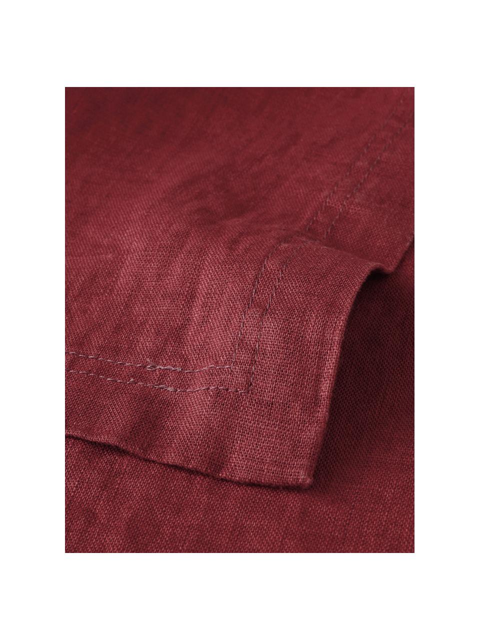 Mantel de lino Pembroke, 100% lino, Rojo, De 4 a 6 comensales (An 140 x L 140 cm)