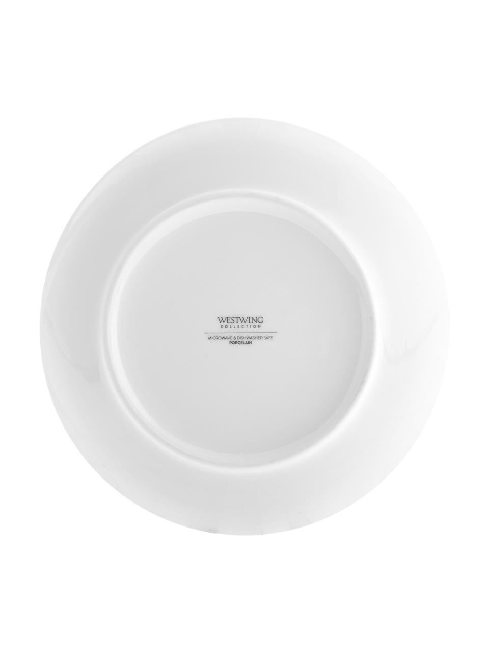 Porzellan-Suppenteller Delight Modern in Weiß, 2 Stück, Porzellan, Weiß, Ø 21 x H 4 cm