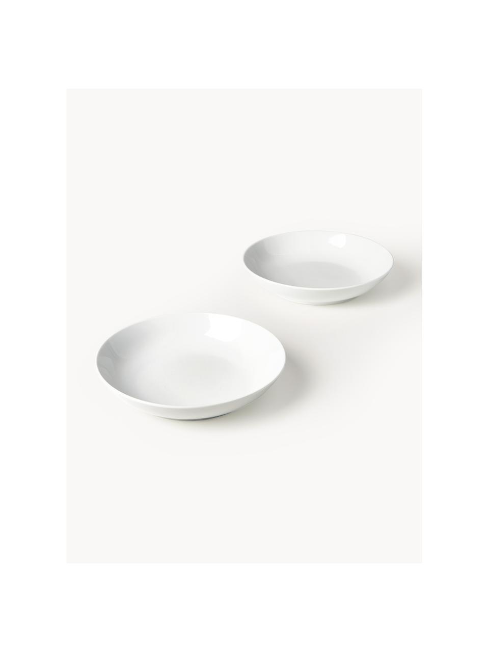 Porzellan-Suppenteller Delight Modern, 4 Stück, Porzellan, Weiß, Ø 21 x H 4 cm