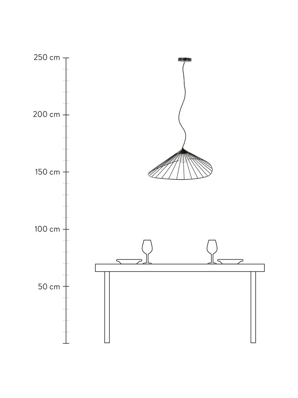 Lámpara de decho de diseño Silvan, Pantalla: vidrio, Anclaje: metal, Negro, An 92 x Al 32 cm
