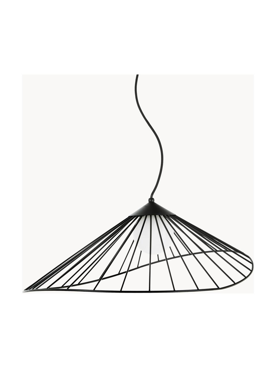 Design hanglamp Silvan, Lampenkap: glas, Zwart, B 59 x H 20 cm