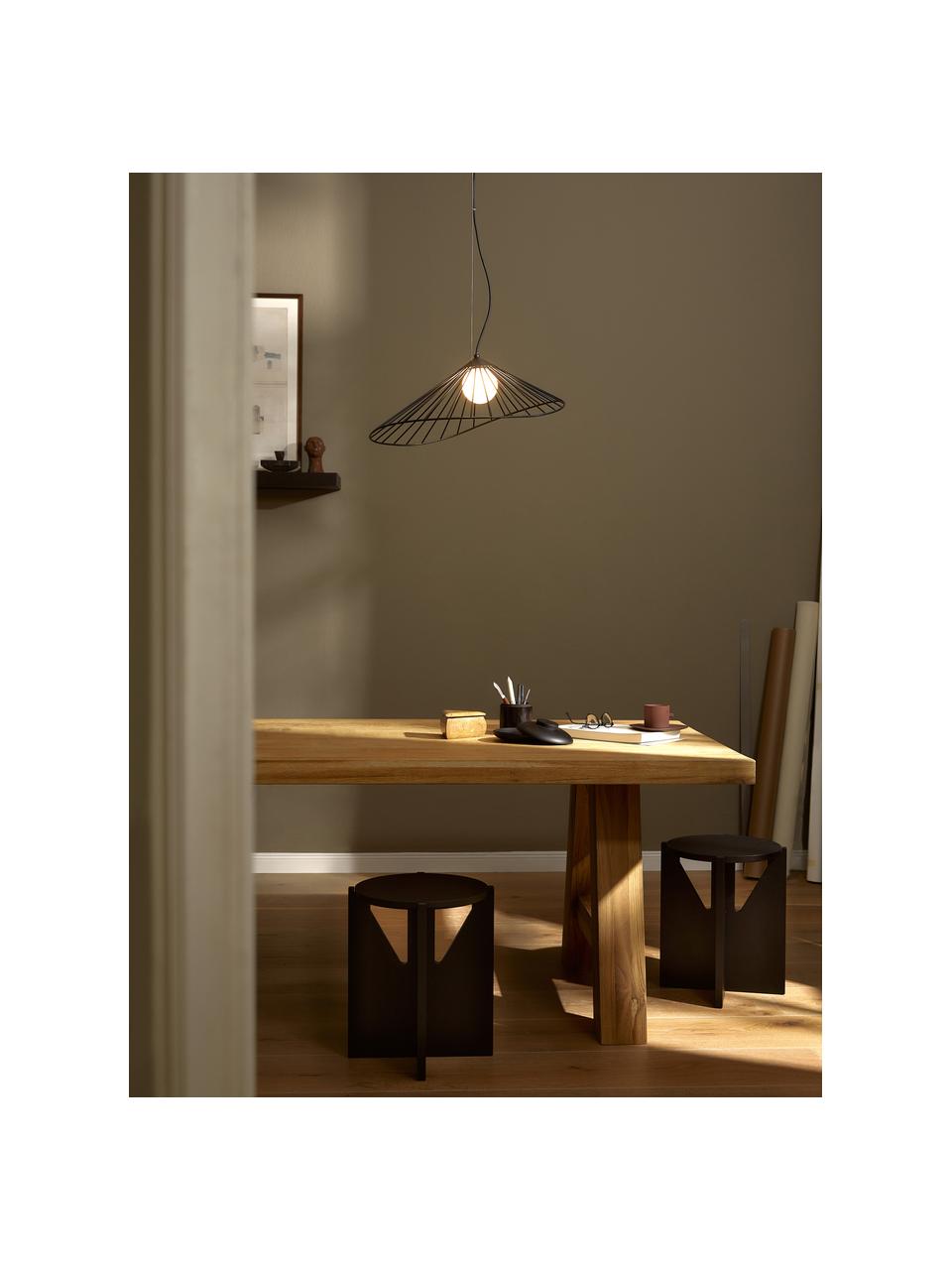 Design hanglamp Silvan, Lampenkap: glas, Zwart, B 59 x H 20 cm