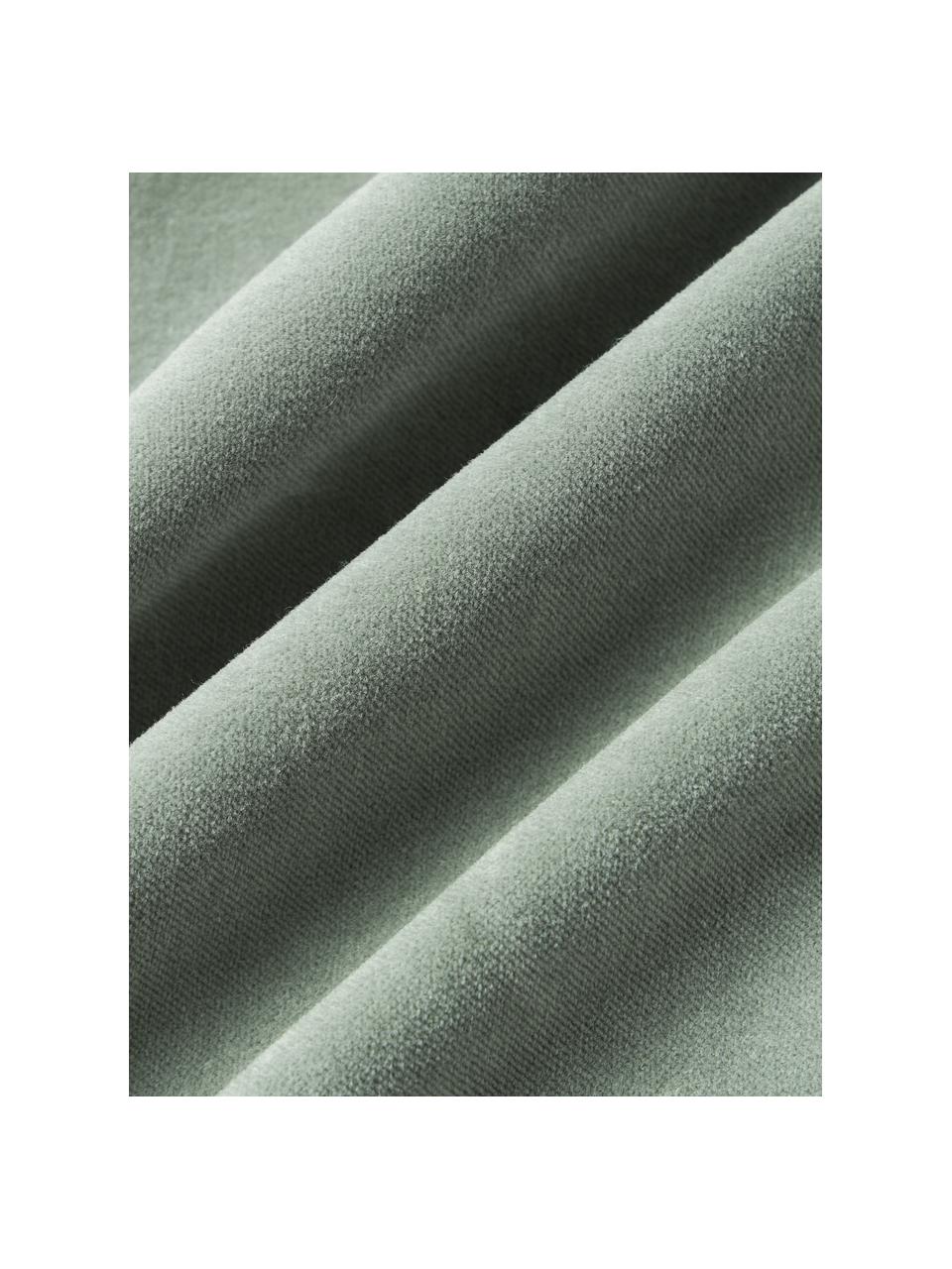 Zamatový poťah na vankúš Dana, 100 % bavlnený zamat, Šalviovozelená, Š 40 x D 40 cm