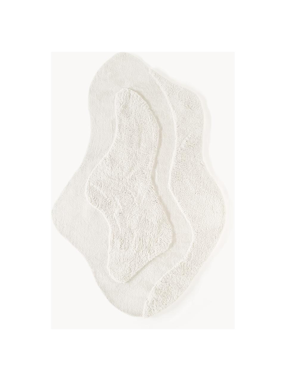 Načechraný koberec v organickém tvaru Kyla, Bílá, Š 160 cm, D 230 cm (velikost M)