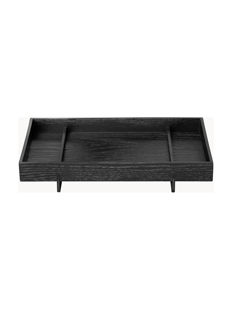 Plateau de service en bois Abento, Bois dur, Noir, B 50 x L 30 cm