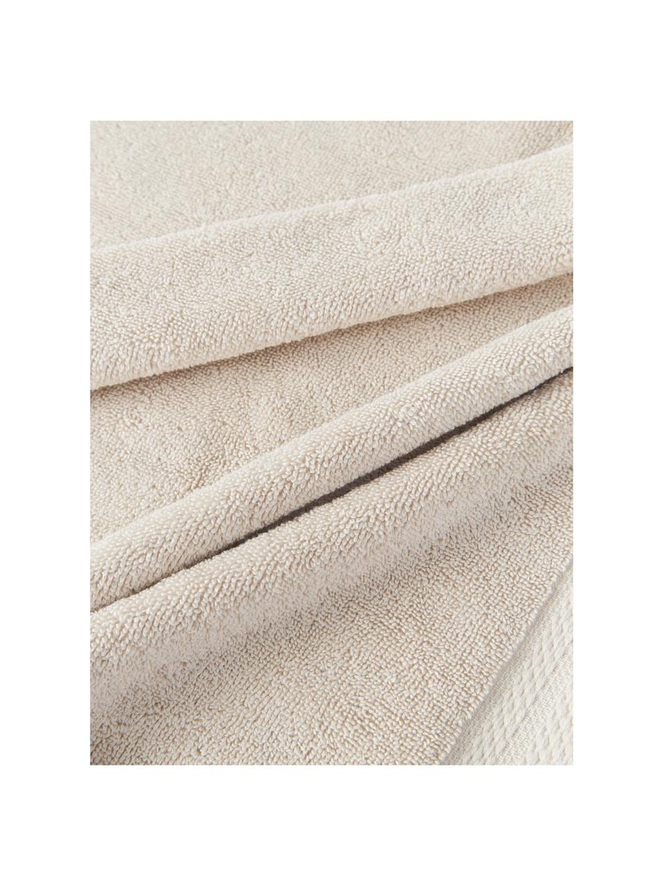 Súprava uterákov z organickej bavlny Premium, rôzne veľkosti, Svetlobéžová, 3-dielna súprava (uterák pre hostí, uterák na ruky, osuška)