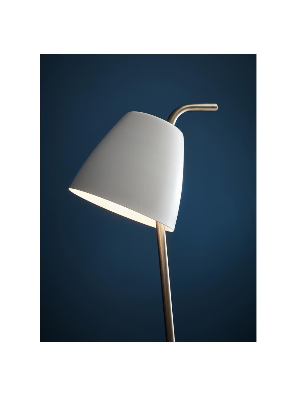 Moderne Stehlampe Spin aus Metall, Leuchte: Metall, lackiert, Silberfarben, Ø 31 x H 137 cm