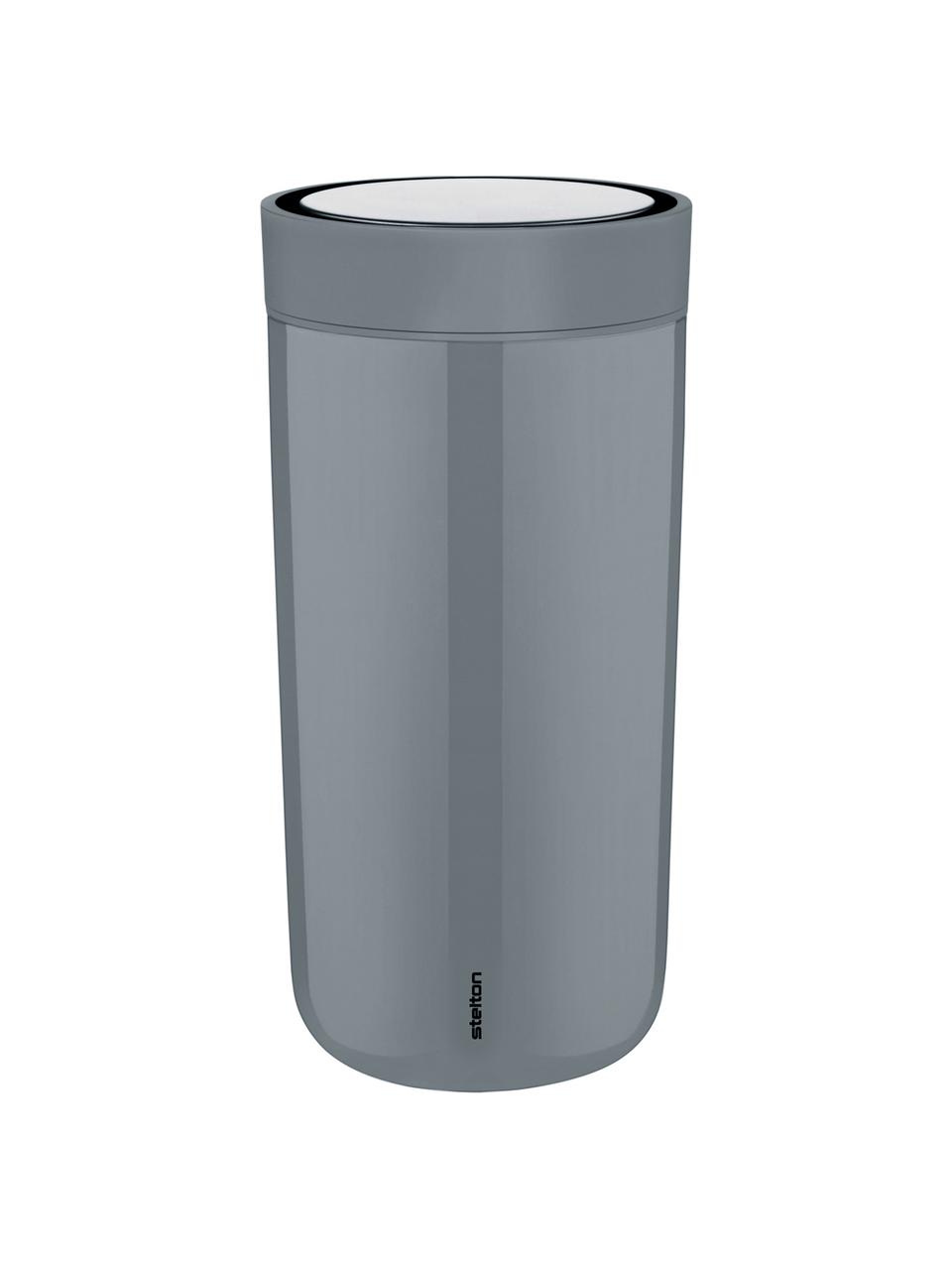 Tazza termica senza manico Click, Coperchio: materiale sintetico, Grigio, Ø 8 x Alt. 17 cm