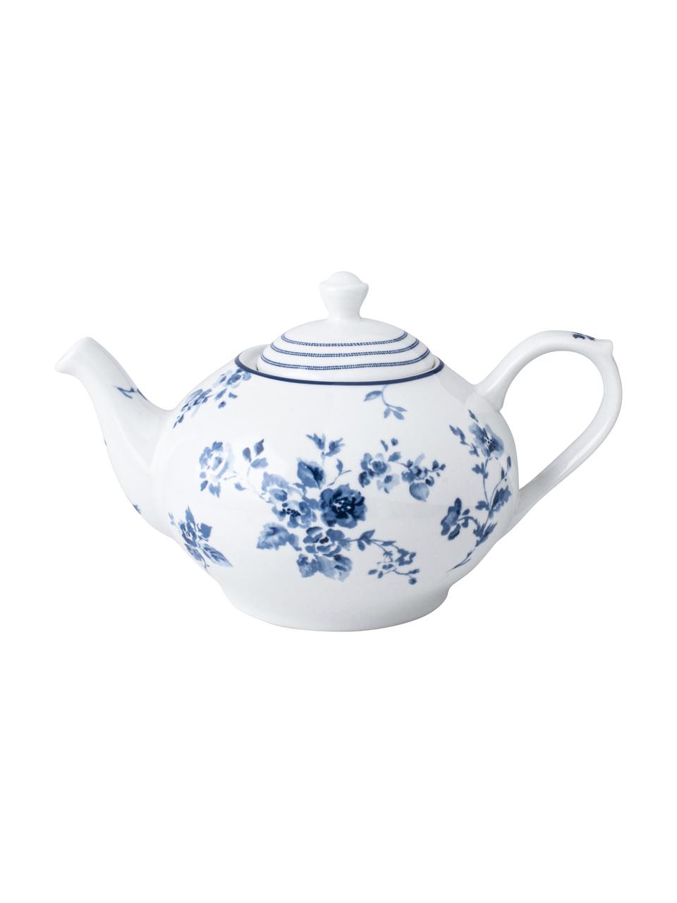 Konvice Candy Rose, 1.6 L, Porcelán Fine Bone China, Bílá, modrá, 1,6 l