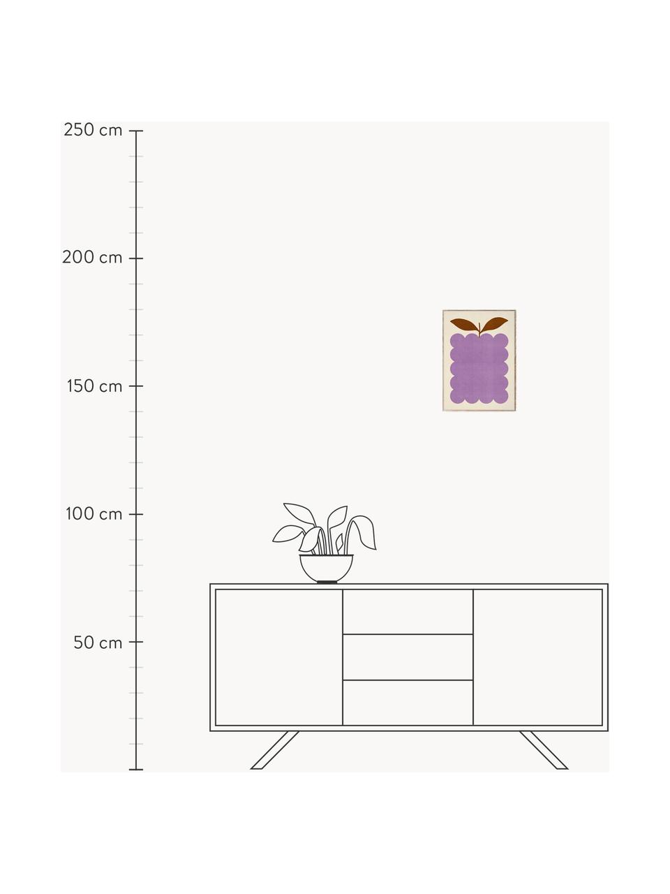 Poster Lilac Berry, 210 g de papier mat de la marque Hahnemühle, impression numérique avec 10 couleurs résistantes aux UV, Lilas, beige clair, larg. 30 x haut. 40 cm