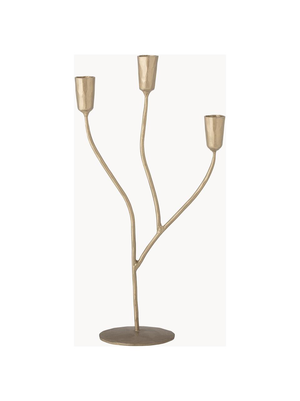 Candelabro Lorine, Metallo rivestito, Dorato, Larg. 21 x Alt. 42 cm