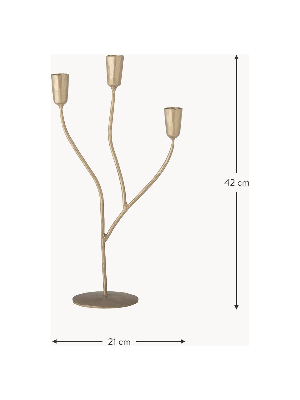 Świecznik Lorine, Żelazo powlekane, Odcienie złotego, S 21 x W 42 cm