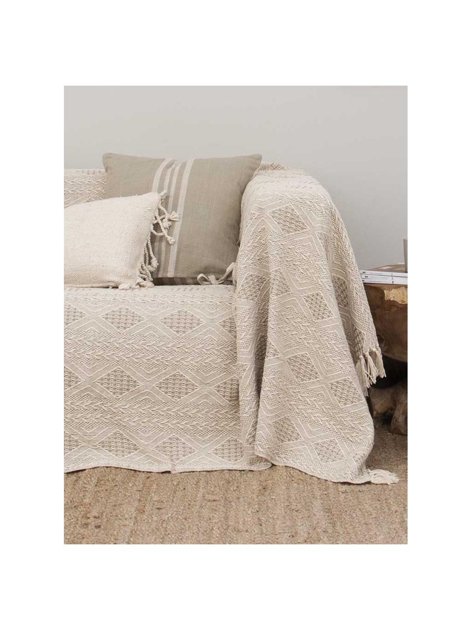 Federa arredo reversibile beige/grigia Caspio, 100% cotone, Greige, Larg. 45 x Lung. 45 cm