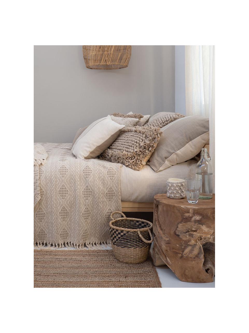 Federa arredo reversibile beige/grigia Caspio, 100% cotone, Greige, Larg. 45 x Lung. 45 cm