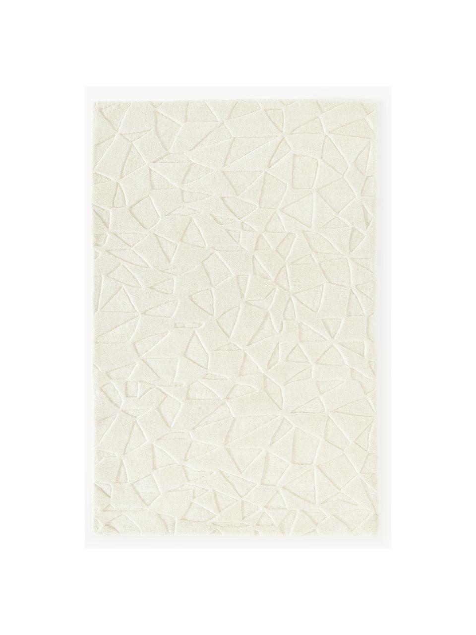 Ručně tkaný vlněný koberec se strukturovaným povrchem Rory, Krémově bílá, Š 80 cm, D 150 cm (velikost XS)