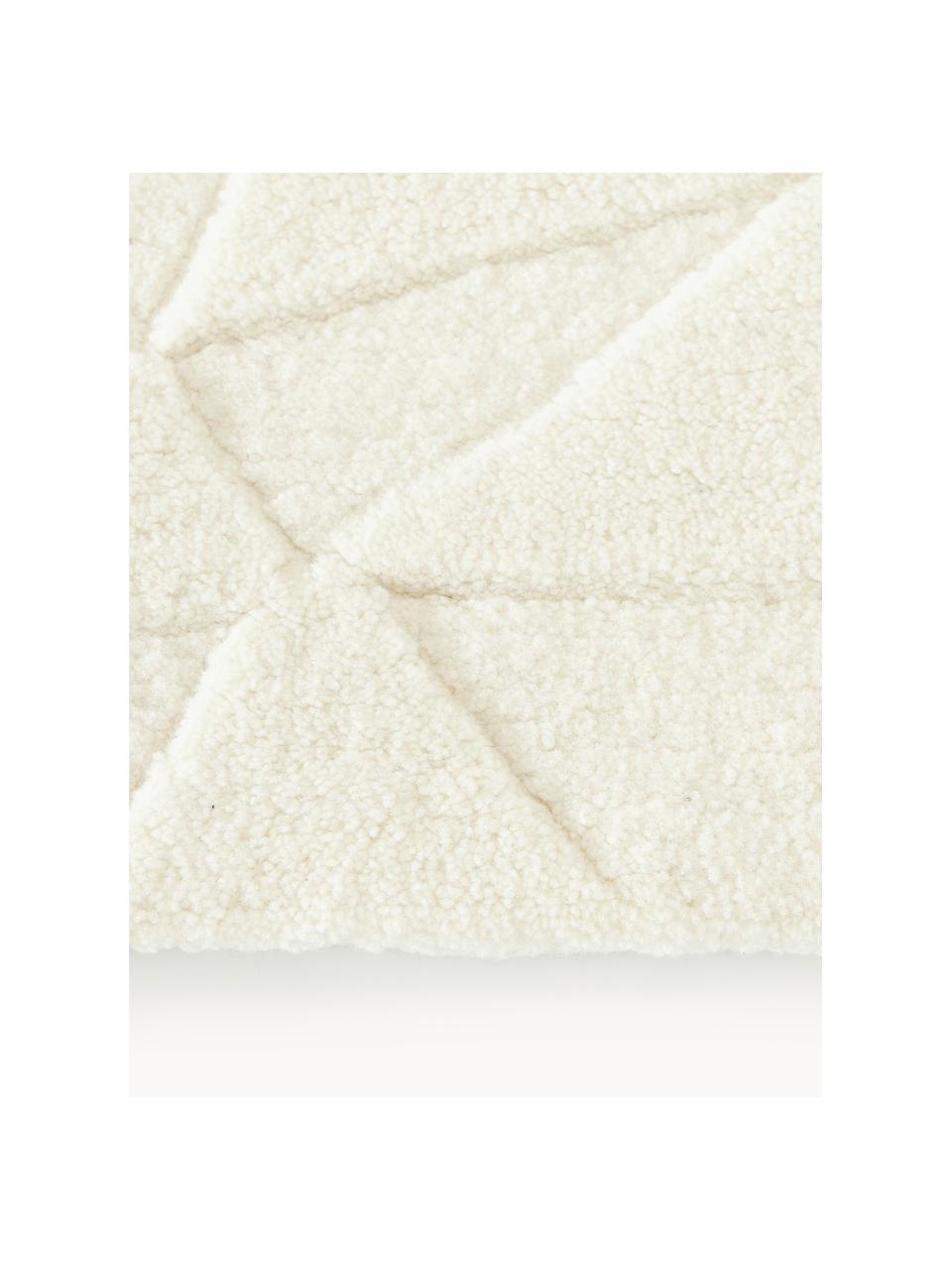 Ručně tkaný vlněný koberec se strukturovaným povrchem Rory, Krémově bílá, Š 80 cm, D 150 cm (velikost XS)