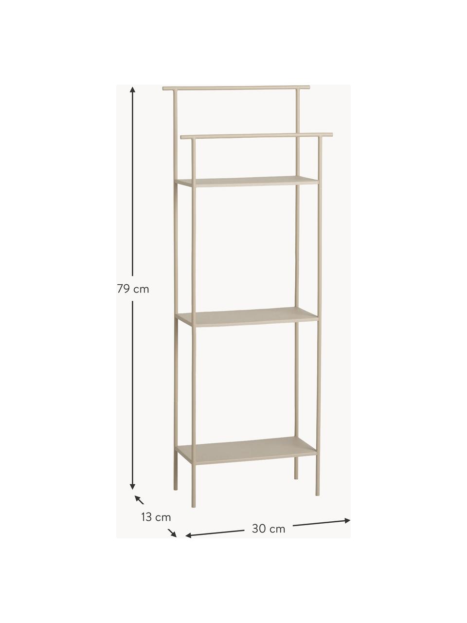 Regał z metalu Dora, Stal szlachetna malowana proszkowo, Jasny beżowy, matowy, Ø 30 x W 79 cm