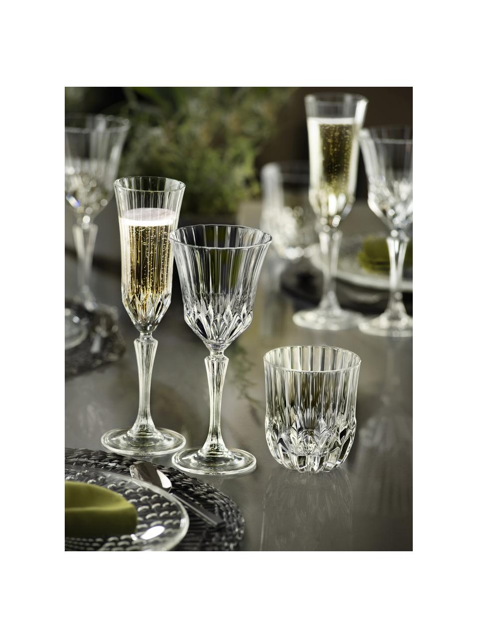 Copas de vino de cristal con relieve Adagio, 6 uds., Cristal Luxion, Transparente, Ø 9 x Al 21 cm, 280 ml