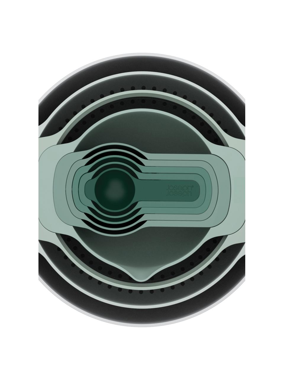 Bols et cuillères doseuses Nest Plus, 9 élém., Polypropylène, acier inoxydable, Tons verts et gris, Lot de différentes tailles