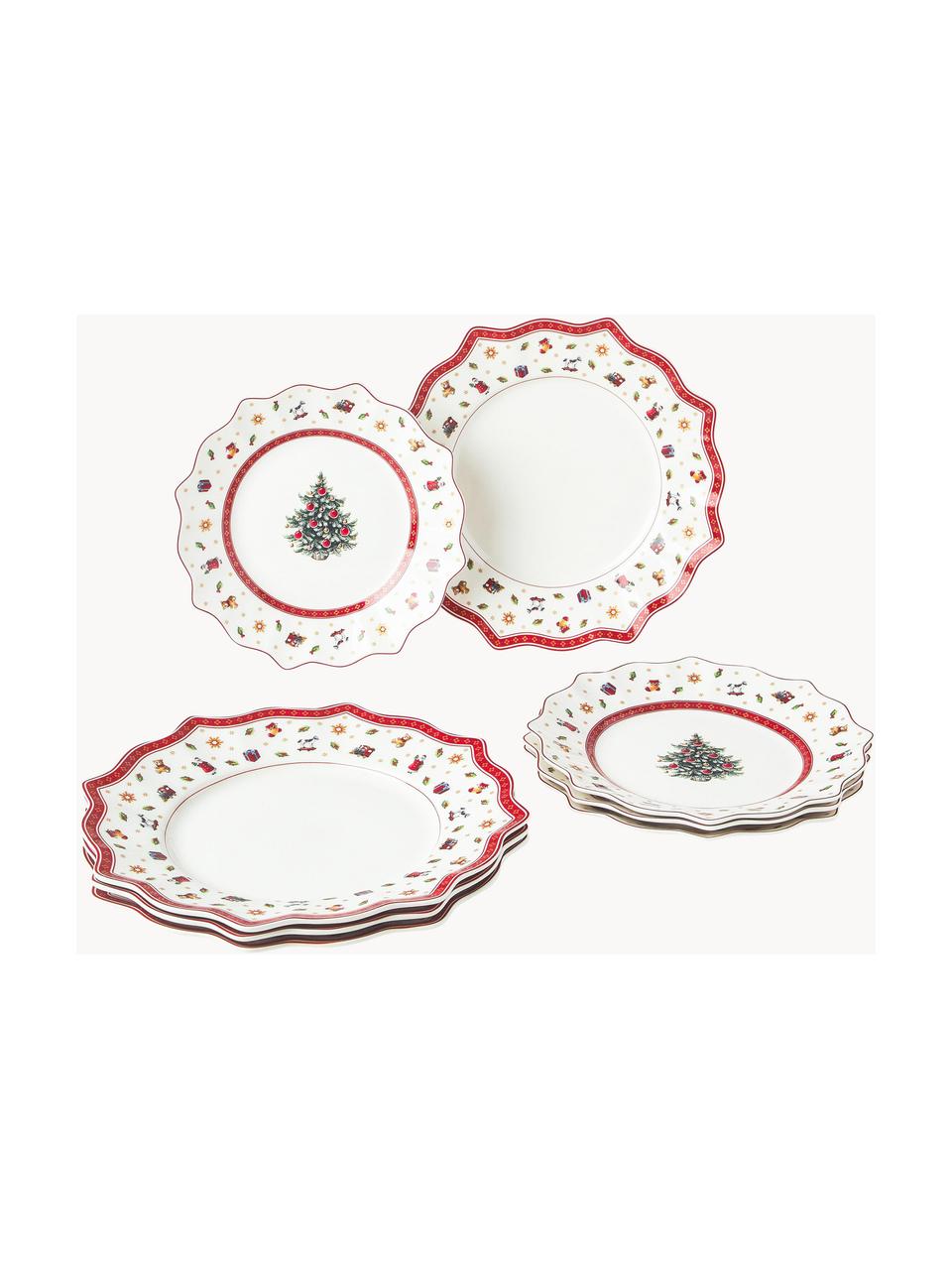 Vajilla de porcelana Delight, 4 comensales (8 pzas.), Porcelana Premium, Blanco, rojo, estampado, 4 comensales (12 pzas.)