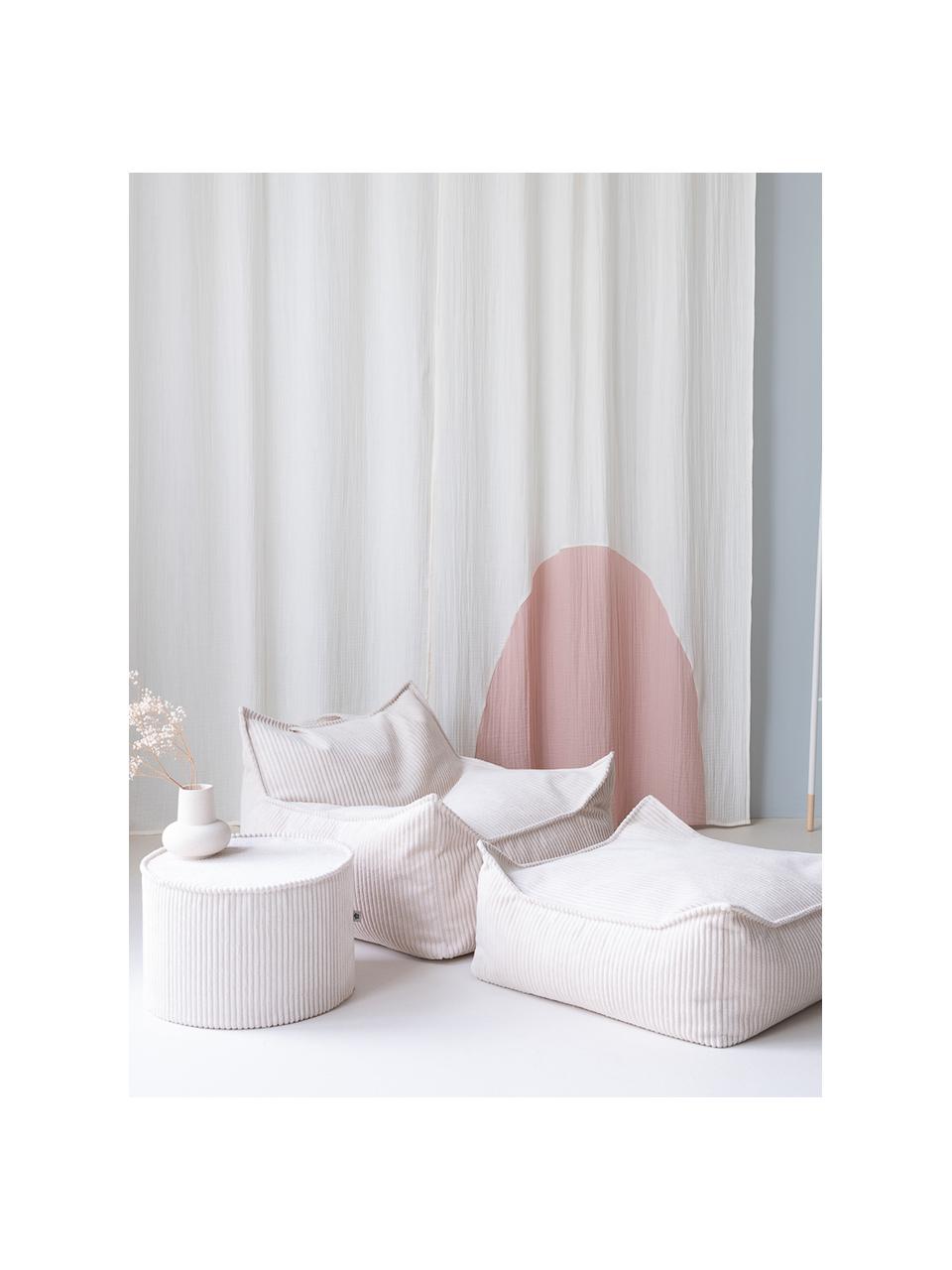 Cuscino da pavimento per bambini in velluto a coste Sugar, Rivestimento: velluto a coste (100% pol, Velluto a coste bianco, Larg. 60 x Prof. 60 cm