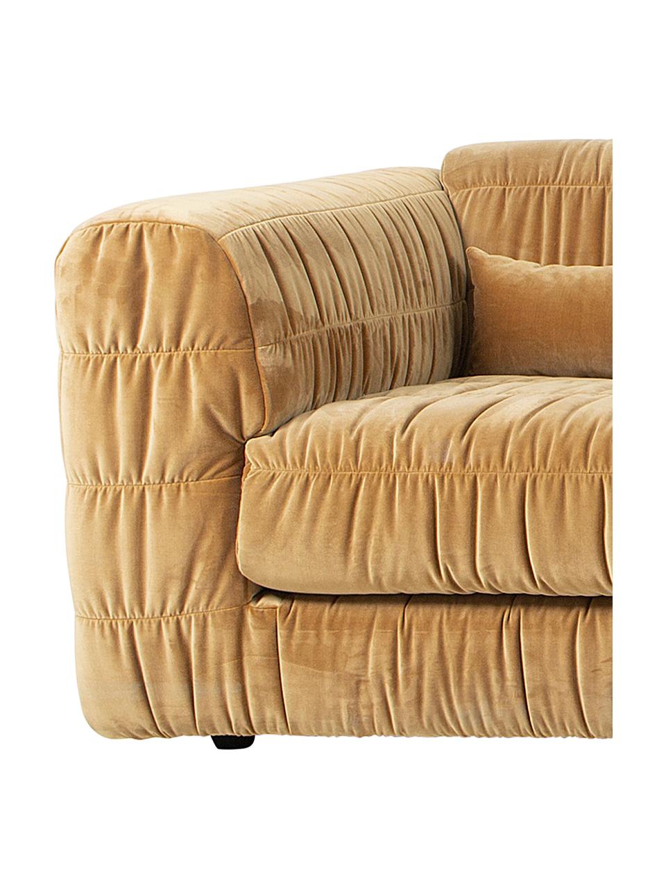 Samt-Sofa Club (3-Sitzer) in Senfgelb, Bezug: Samt (100% Polyester), Samt Senfgelb, B 274 x T 108 cm