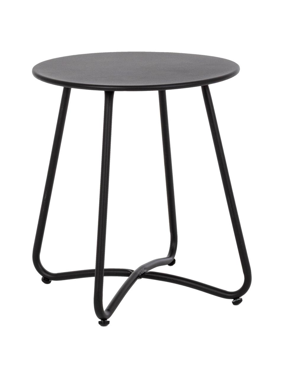 Kovový zahradní odkládací stolek Wissant, Ocel s práškovým nástřikem, Černá, Ø 40 cm, V 45 cm