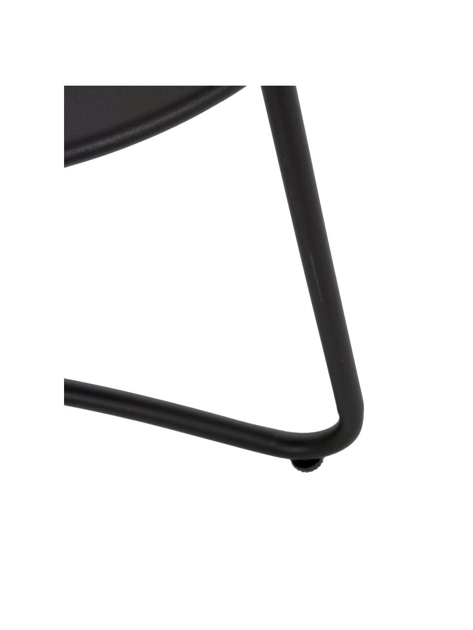 Kovový zahradní odkládací stolek Wissant, Ocel s práškovým nástřikem, Černá, Ø 40 cm, V 45 cm