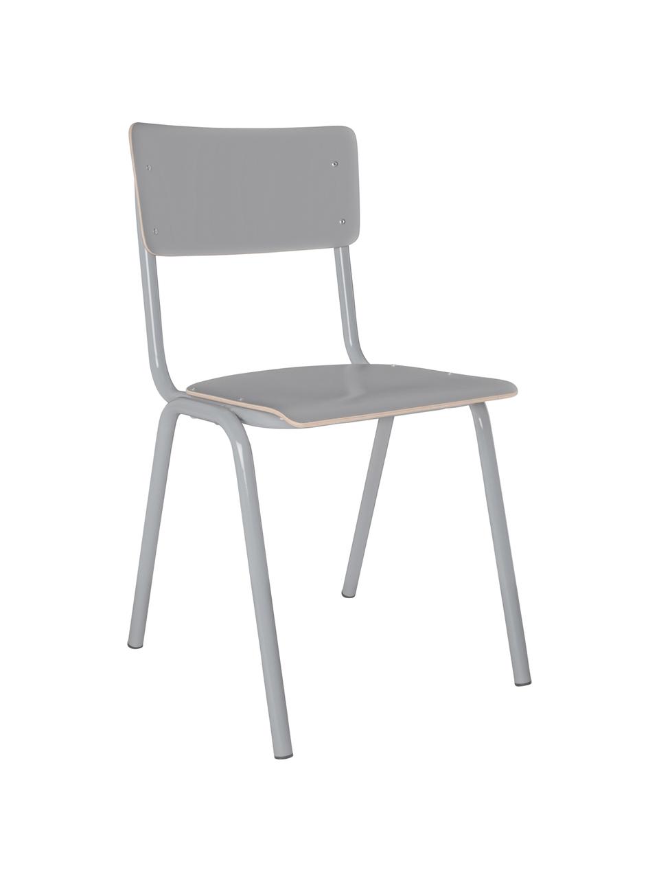 Krzesło Back to School, Nogi: metal malowany proszkowo, Szary, S 43 x G 49 cm