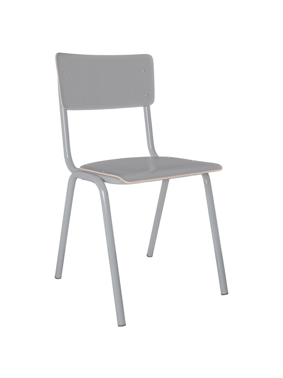 Silla Back to School, Patas: metal pintado en polvo, Gris, An 43 x F 49 cm